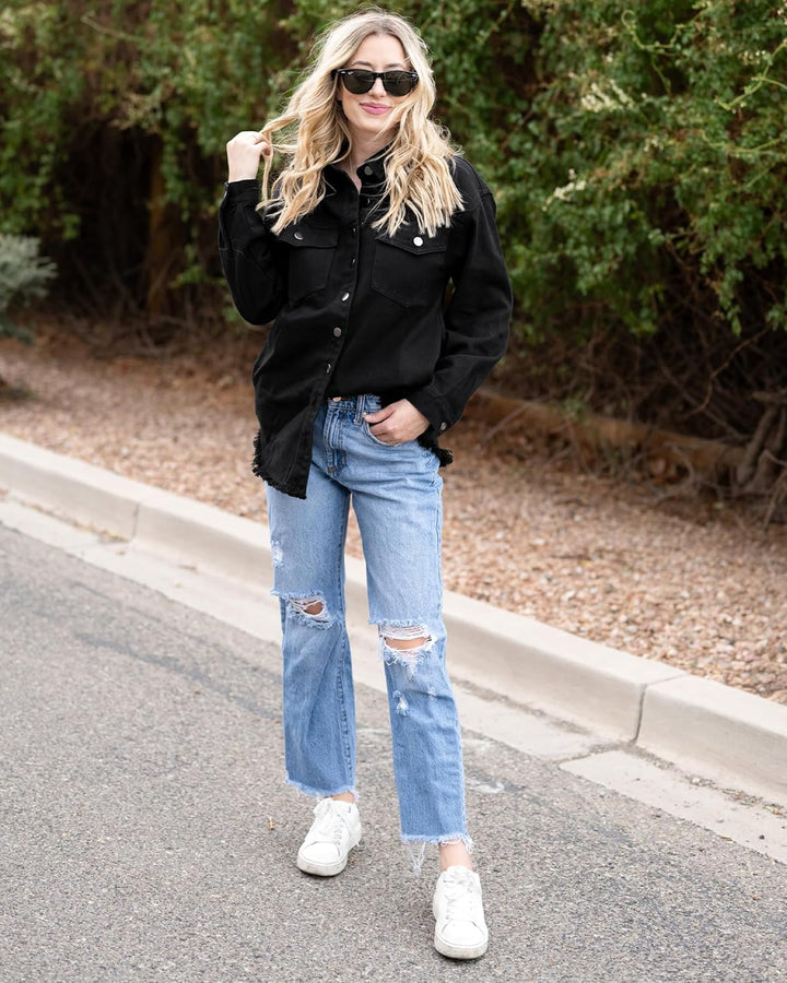 Marianne – Ripped Jean Jacket