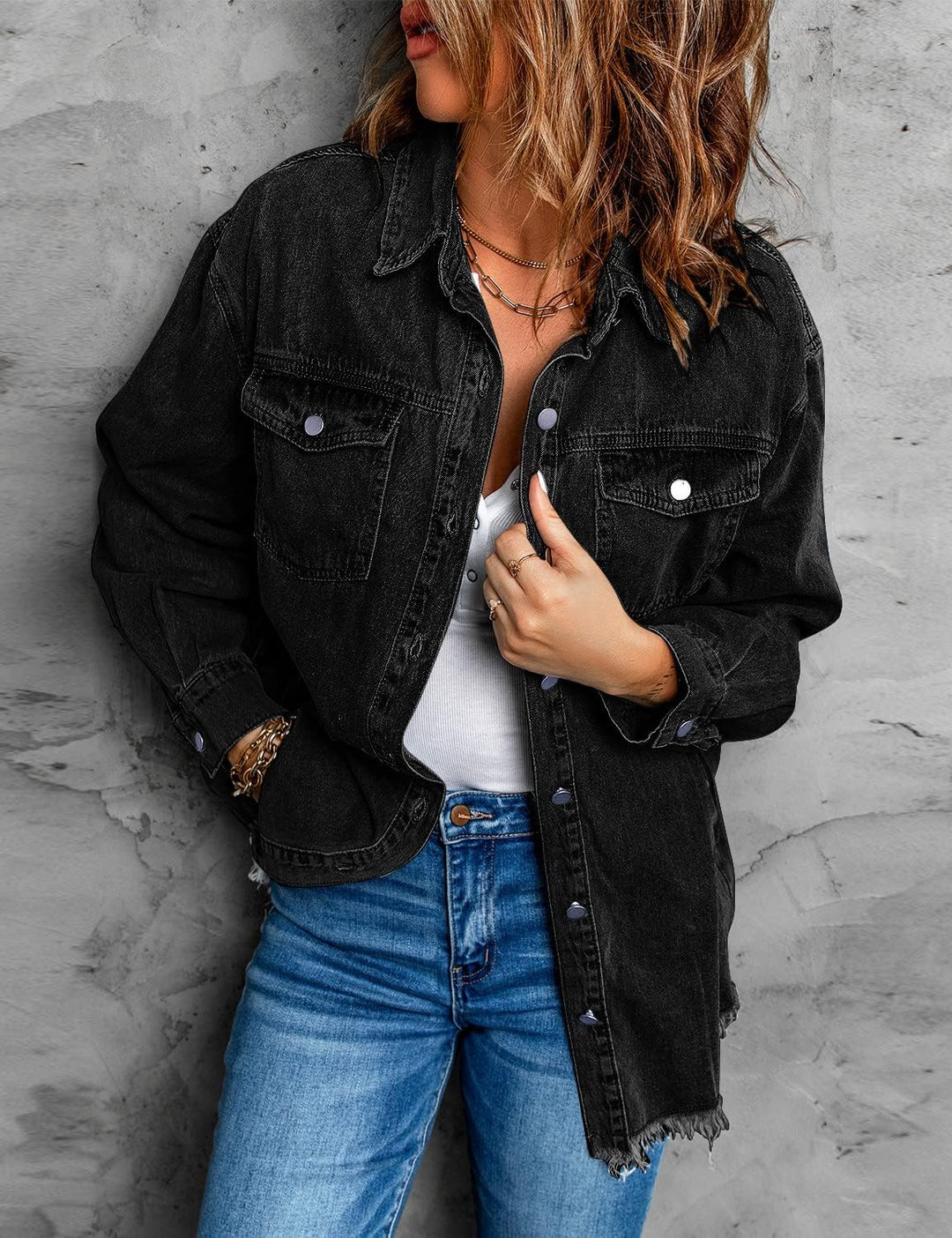 Marianne – Ripped Jean Jacket