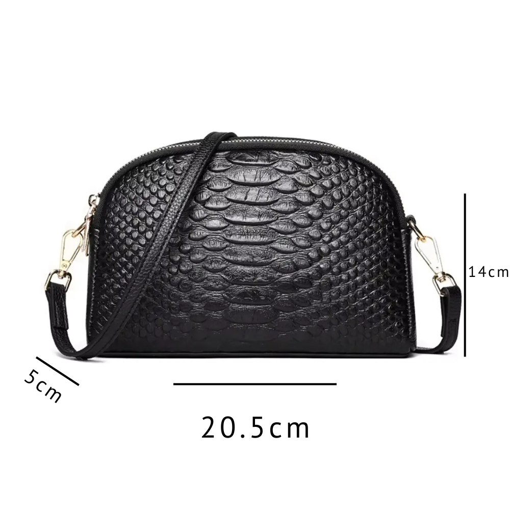 Croc-Pattern Mini Crossbody Bag