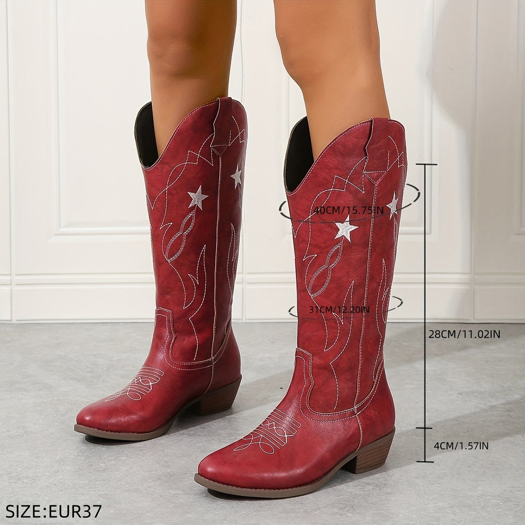 Indi - Red Starred Cowgirl Boots