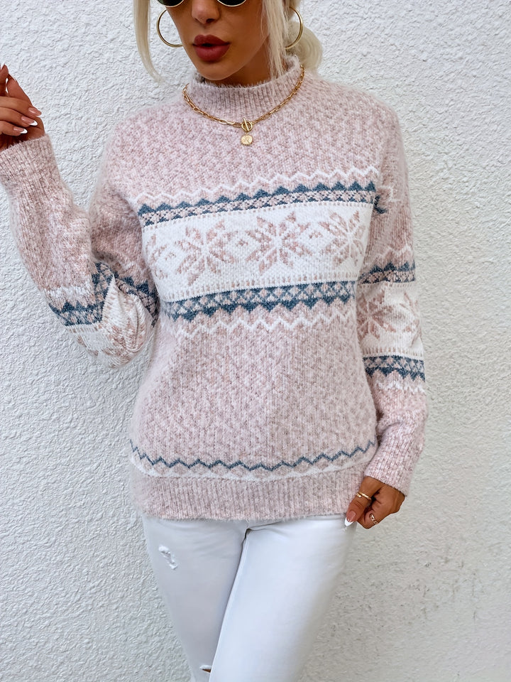 Sam | Snowflake Print Winter Sweater