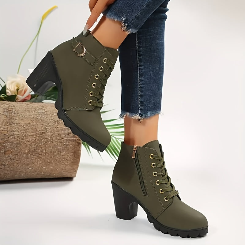 Ann - Fashionable Lace-Up Ankle Boots