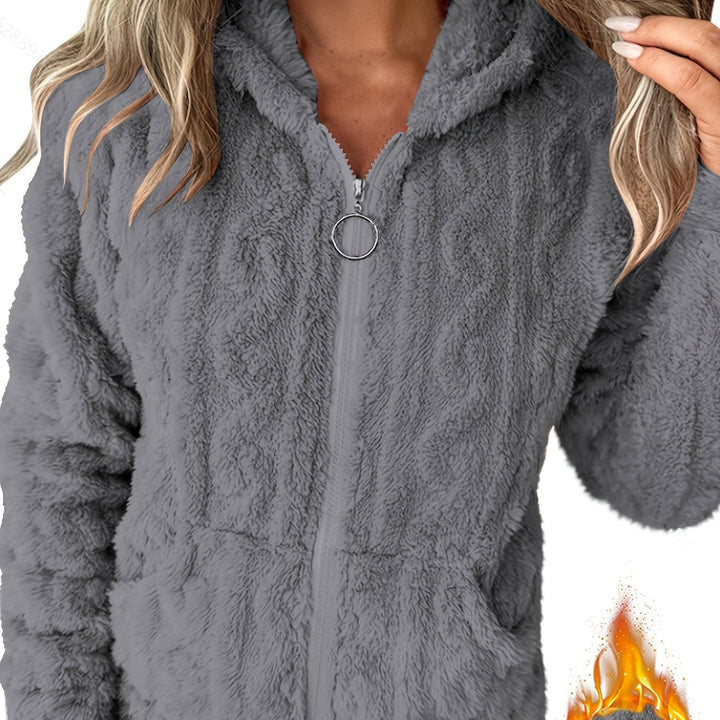 Tia | Fleece-Lined Hooded Zip-Up Sweatshirt