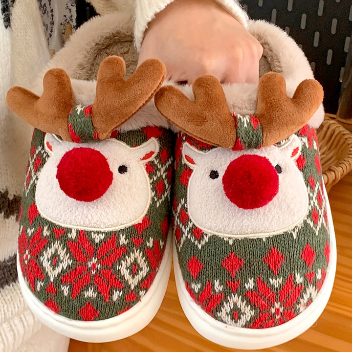 Ginny | Unisex Festive Reindeer Slippers