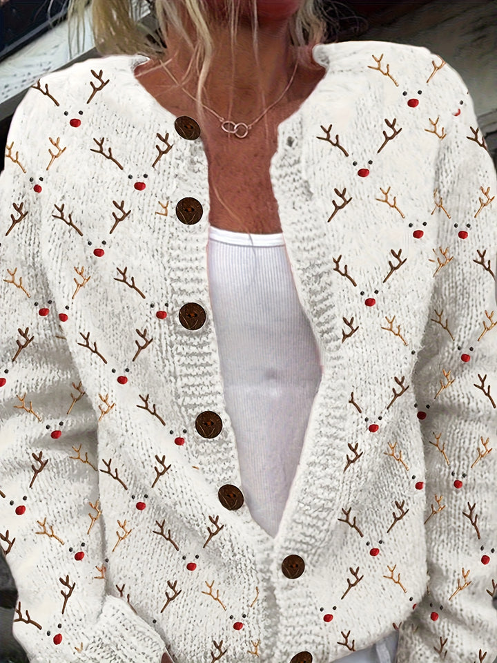 Andrea | Vintage Deer Print Cardigan
