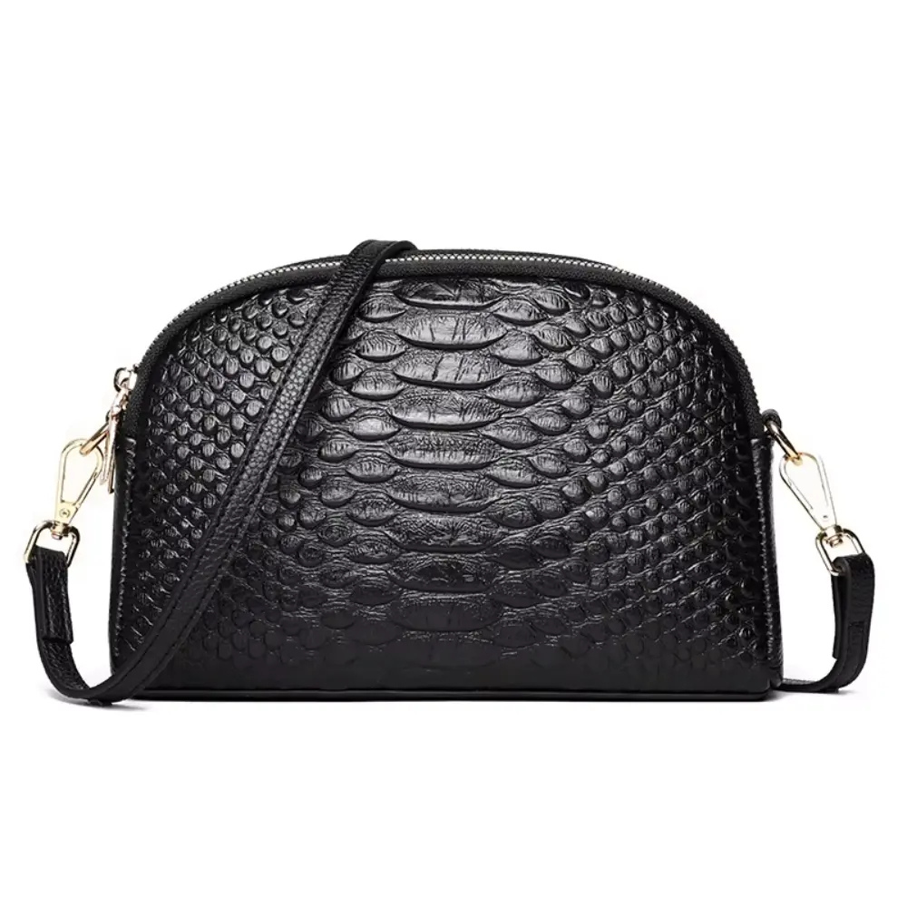 Croc-Pattern Mini Crossbody Bag