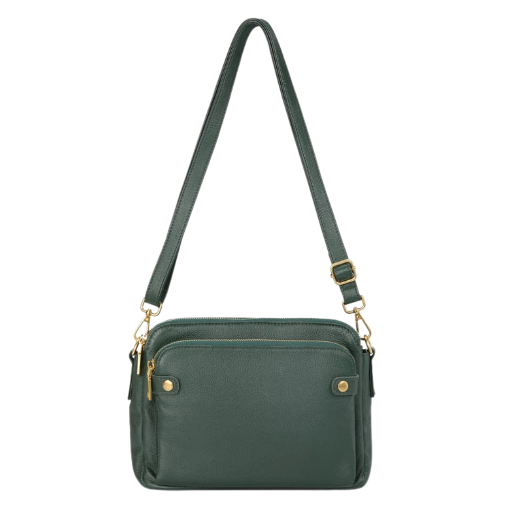 Three-Layer Leather Shoulder Bag