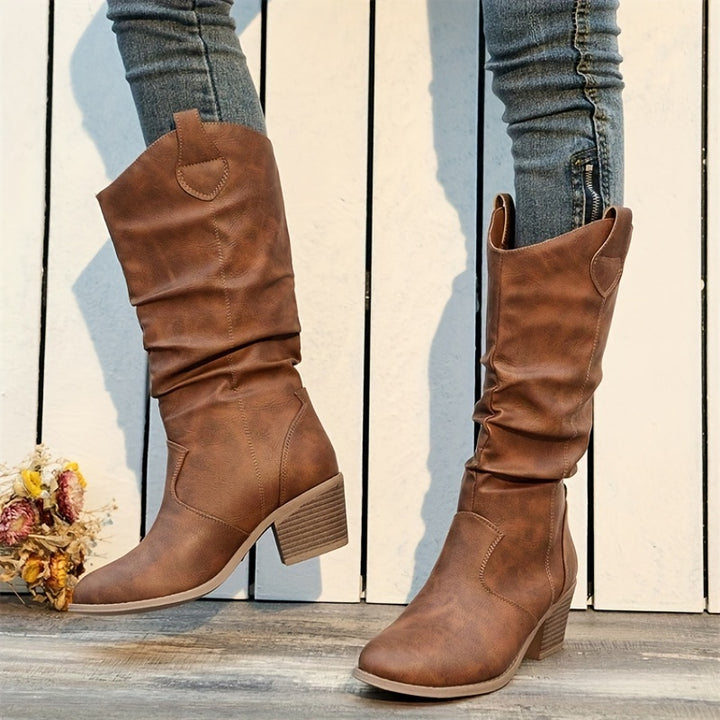 Gemma - Solid Western Cowboy Boots