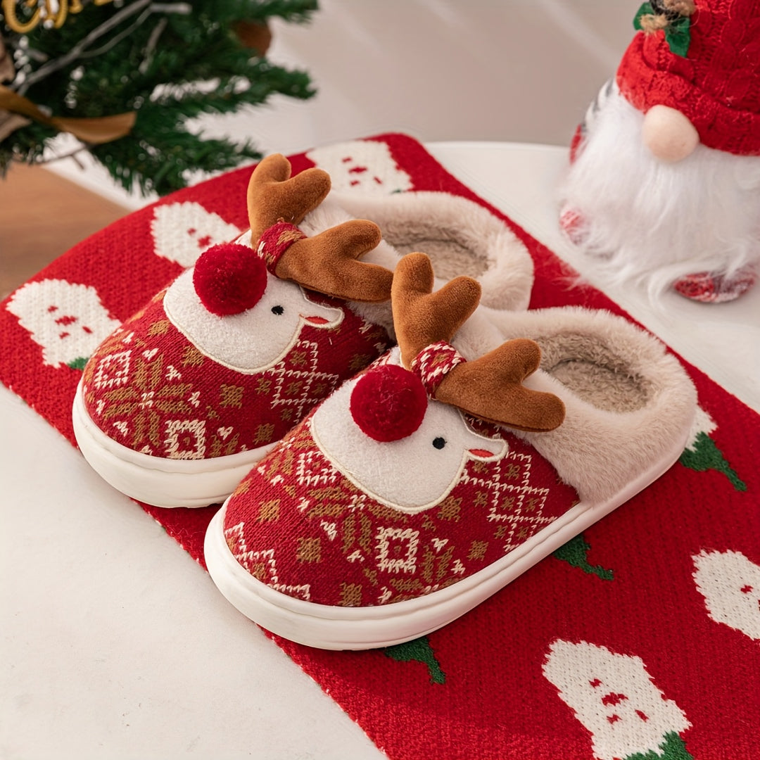 Ginny | Unisex Festive Reindeer Slippers