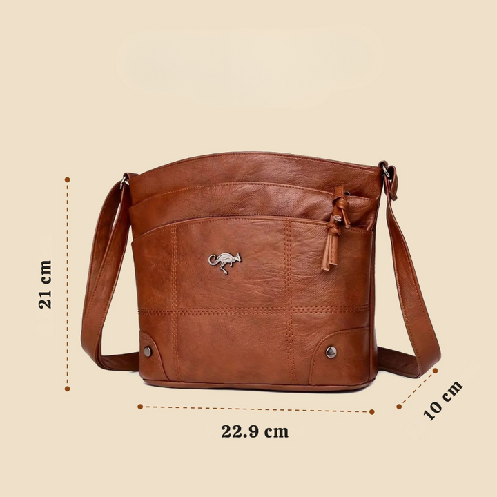 Leather Kangaroo Pin Crossbody Bag