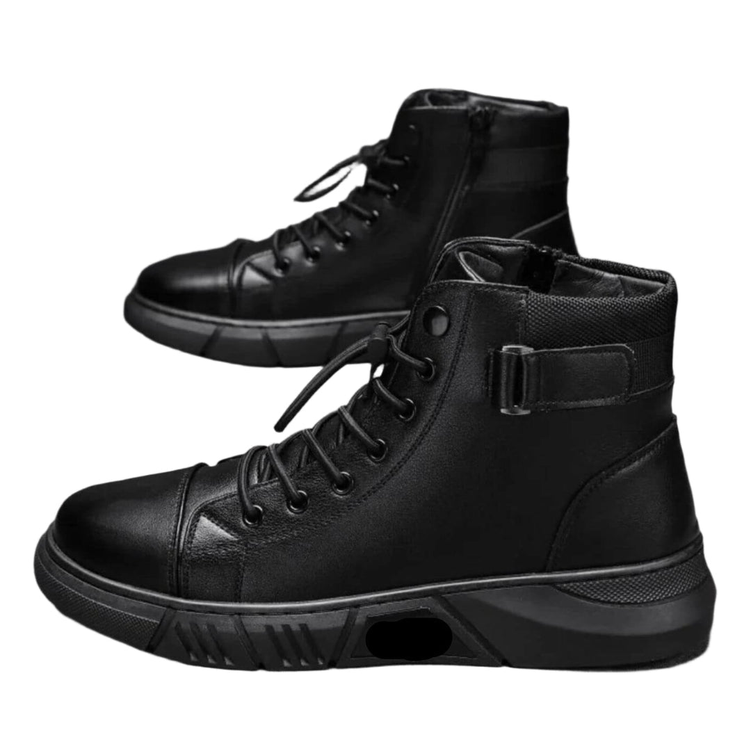 Axel - Orthopedic Black Leather Sneakers