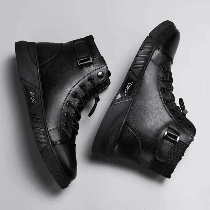 Axel - Orthopedic Black Leather Sneakers