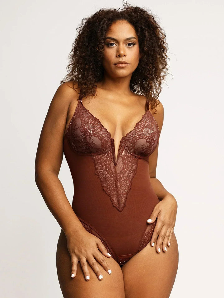 Noé | Bodysuit with Deep V Neckline