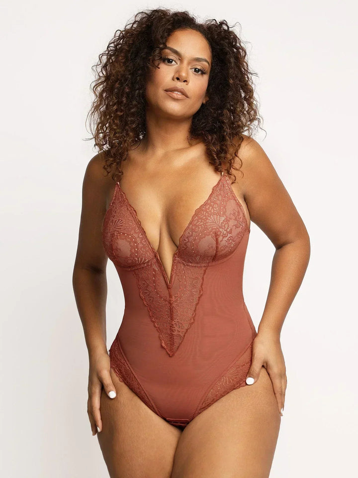 Noé | Bodysuit with Deep V Neckline