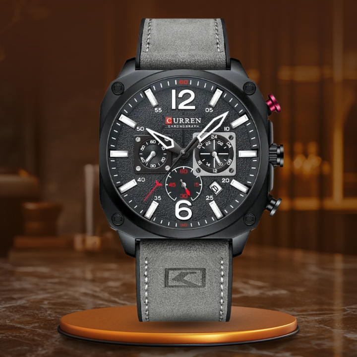 Business Leather Quartz Waterproof Watch