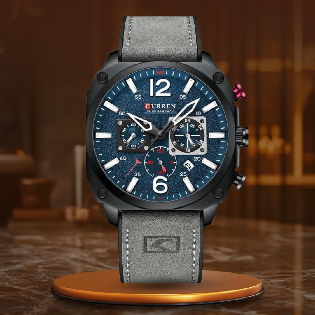 Business Leather Quartz Waterproof Watch