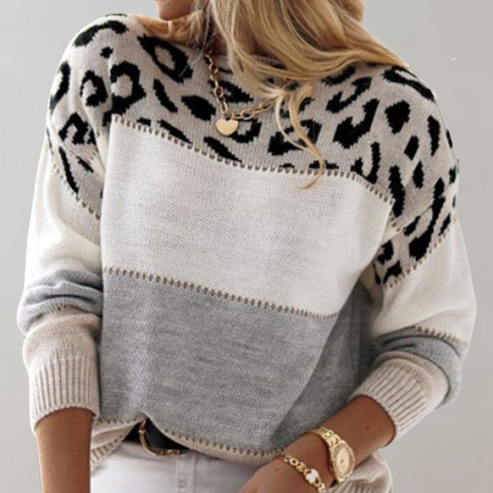 Cheyenne | Casual Sweater | with Leopard Print