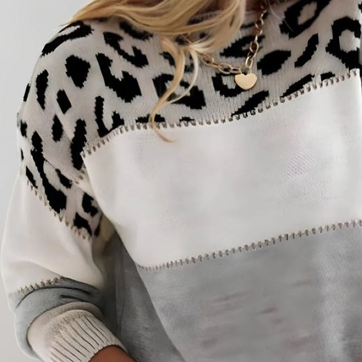 Cheyenne | Casual Sweater | with Leopard Print