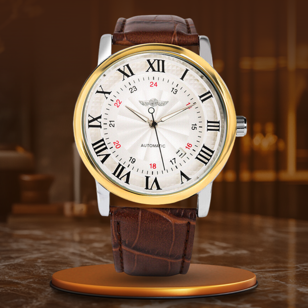 Fashion Luxury Leather Fully Automatic Mechanical Watch