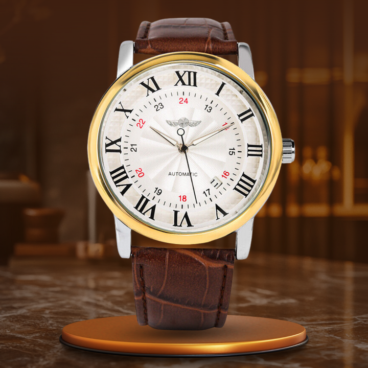 Fashion Luxury Leather Fully Automatic Mechanical Watch