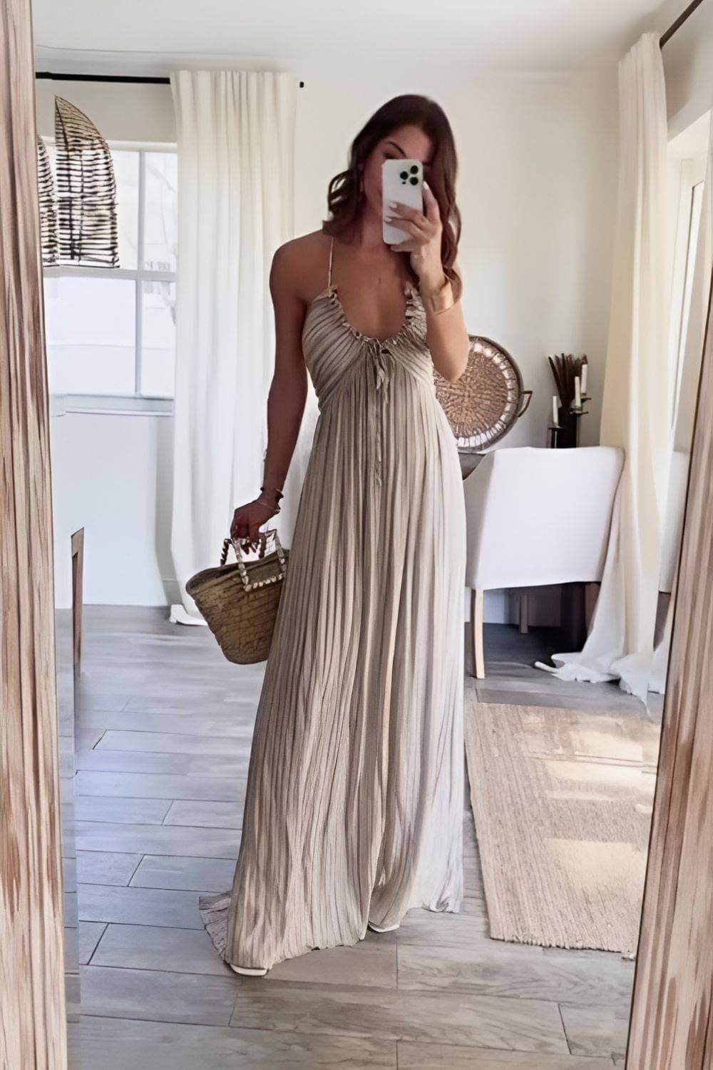 Elise | Chic Pleated Maxi Dress