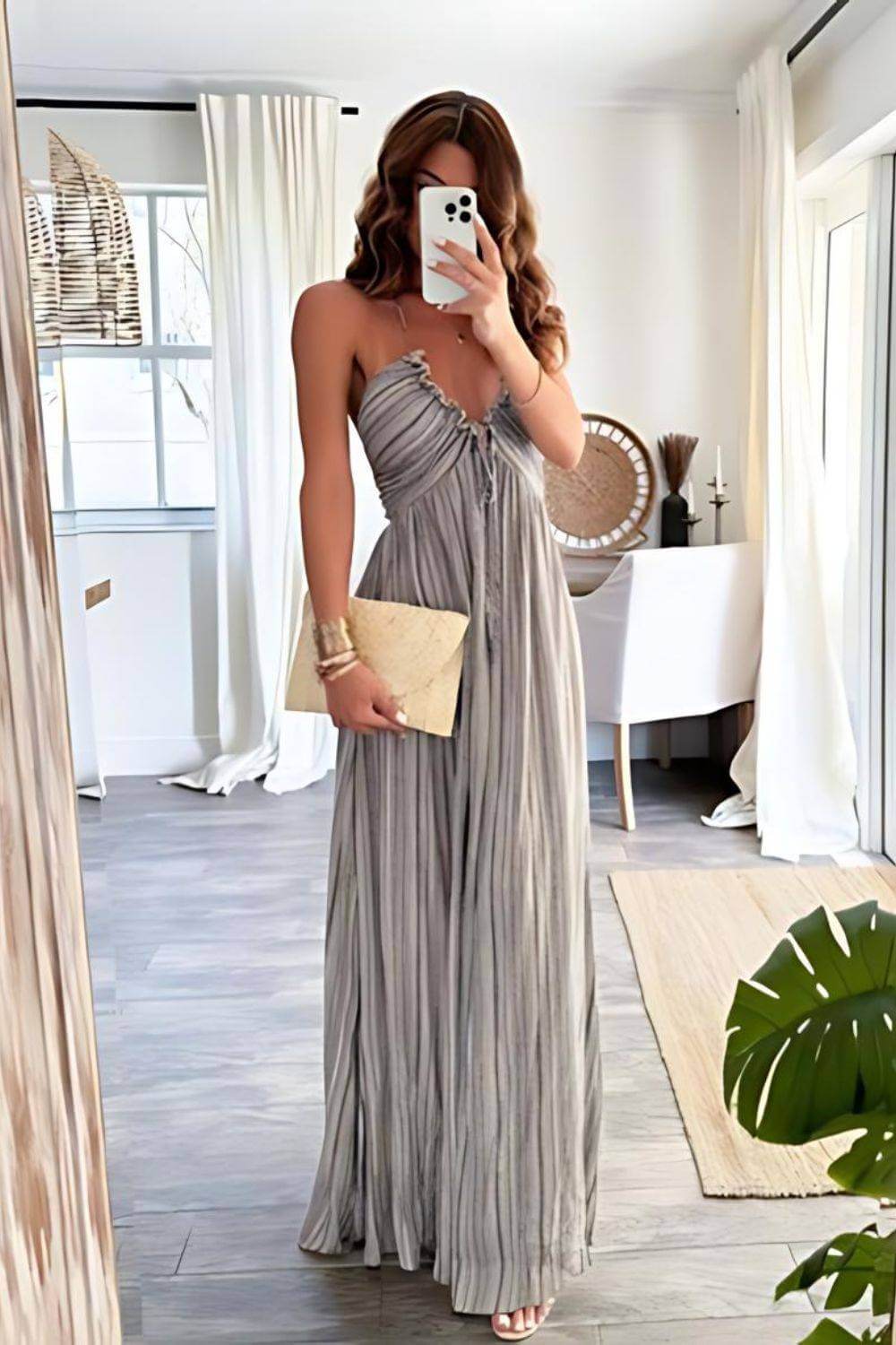 Elise | Chic Pleated Maxi Dress