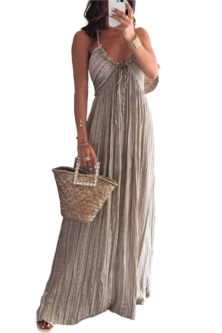Elise | Chic Pleated Maxi Dress