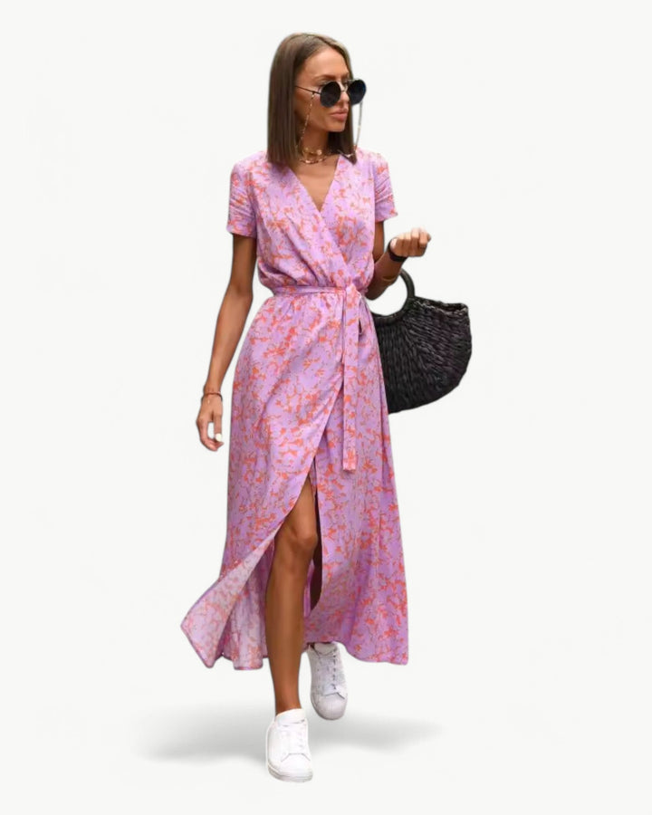 Desiree | V-Neck Patterned Summer Dress