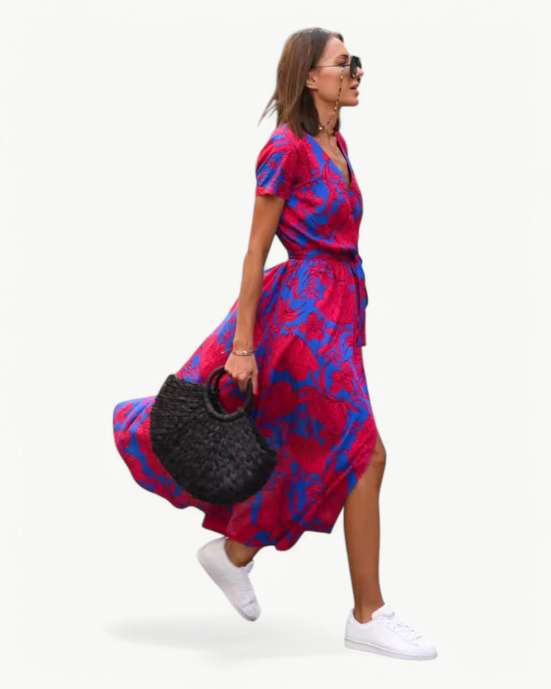 Desiree | V-Neck Patterned Summer Dress