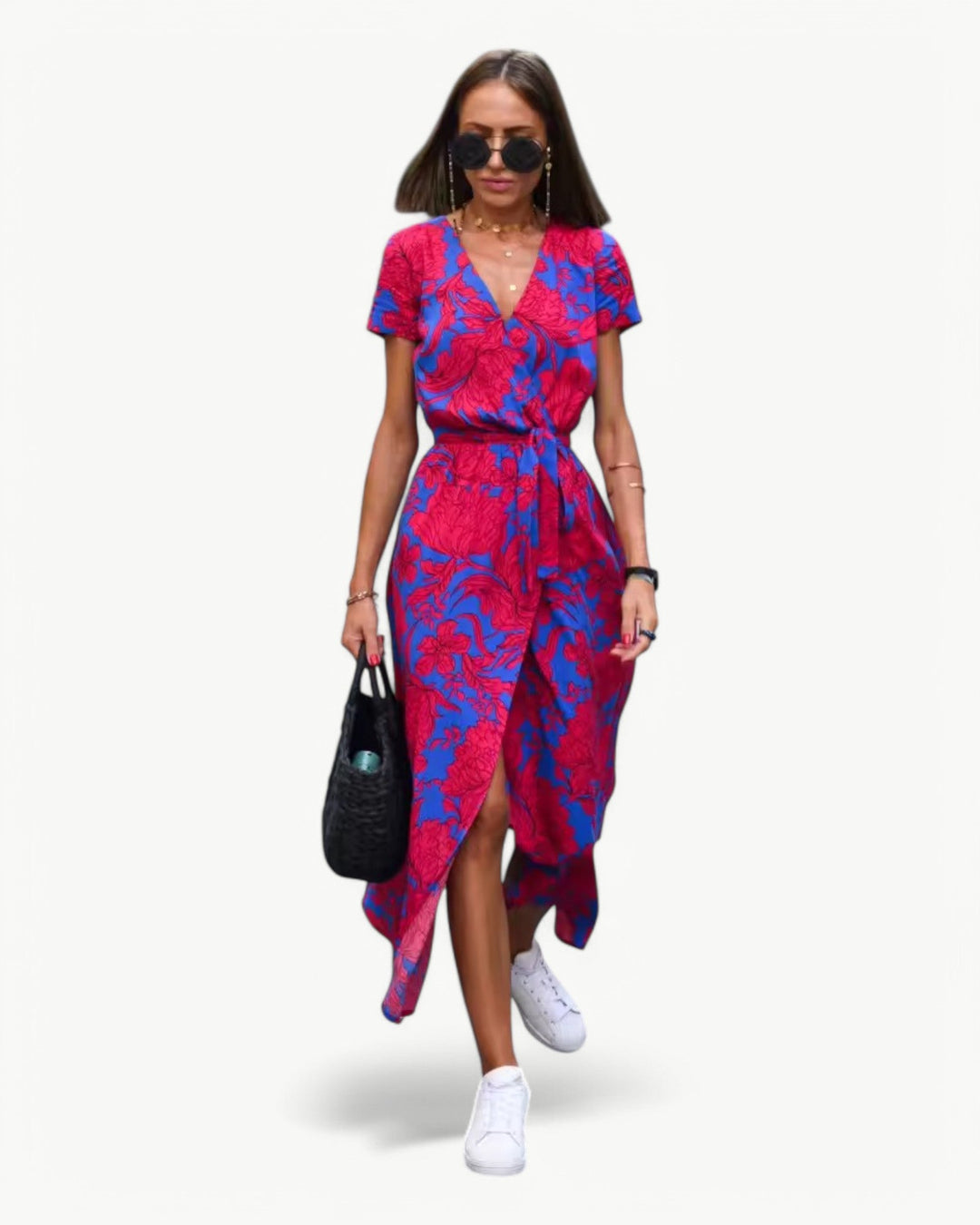 Desiree | V-Neck Patterned Summer Dress