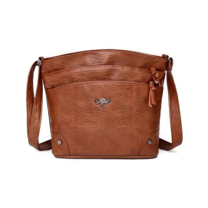 Leather Kangaroo Pin Crossbody Bag