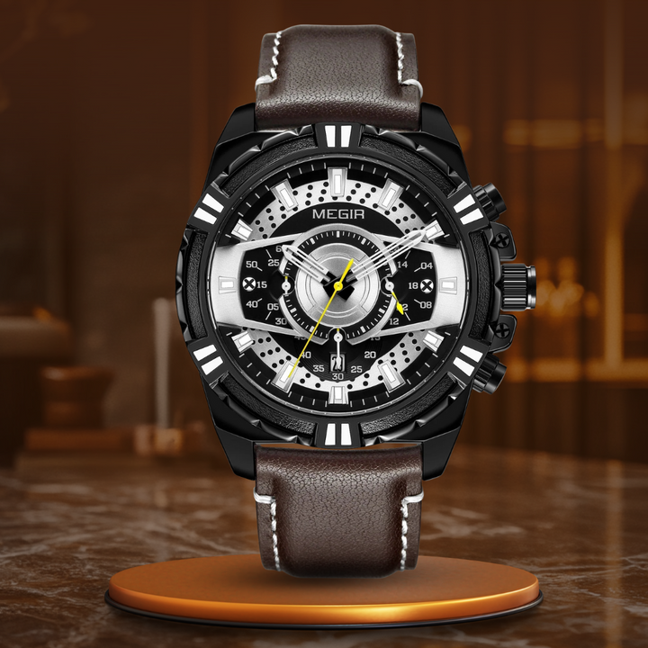 Luxurious Quartz Chronograph Military Sport Leather Watch