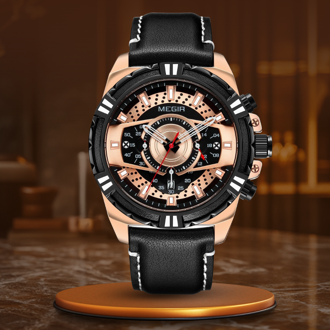 Luxurious Quartz Chronograph Military Sport Leather Watch