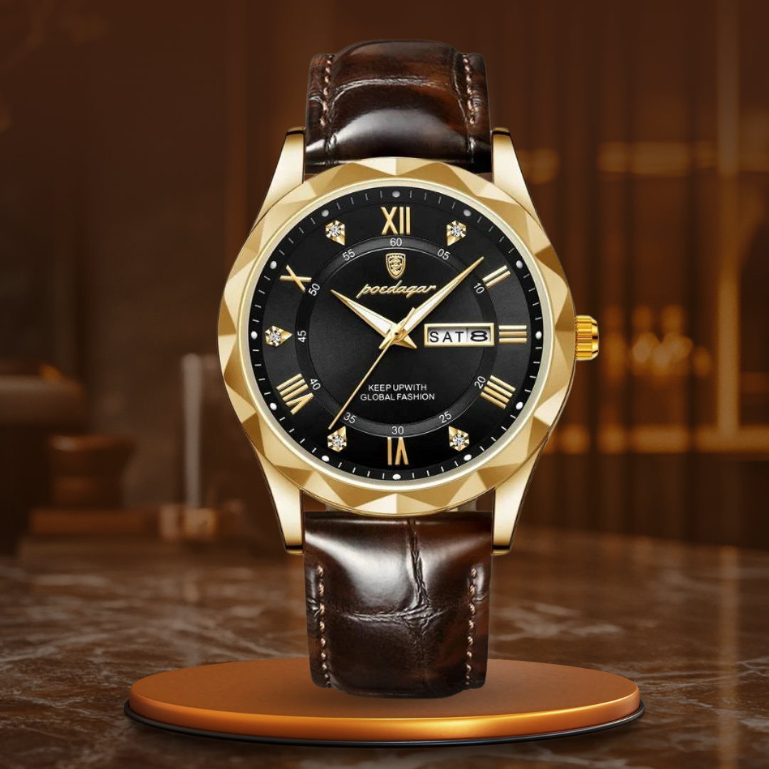 Luxurious Leather Band Quartz Watch