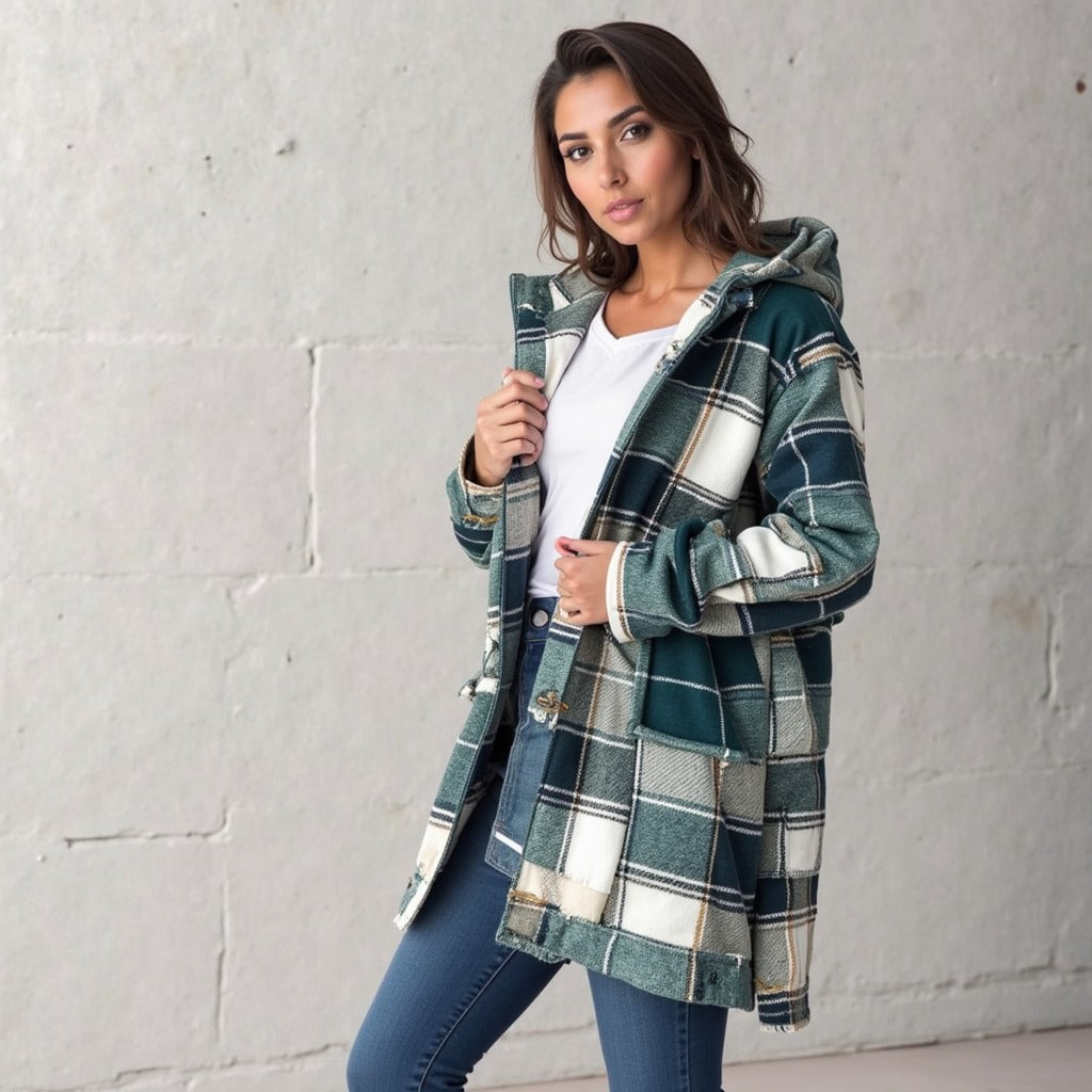 Olivia - Lumberjack Vest with Hood