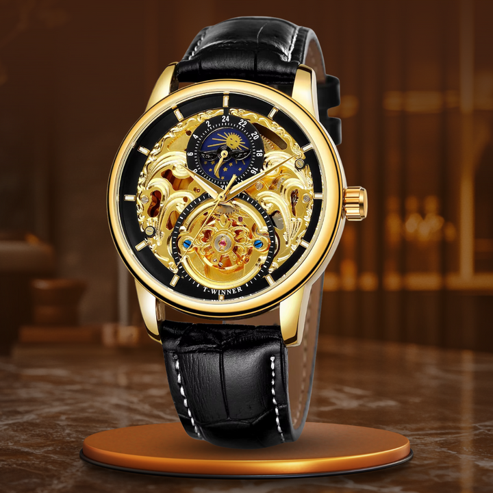 Moon Phase Skeleton Automatic Watch