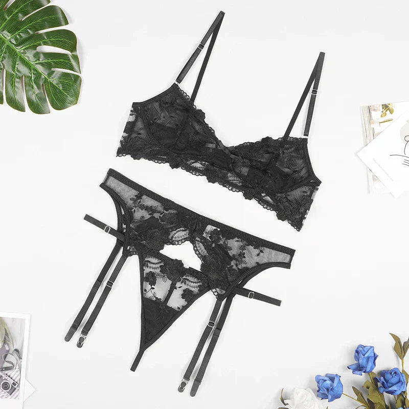 Jade | 3|Piece French Lingerie Set