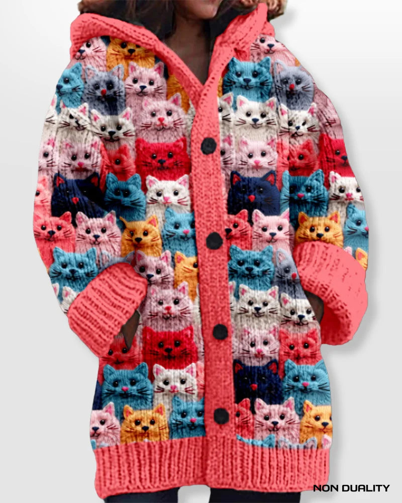 Caitlin - Colorful Knitted Cat Cardigan