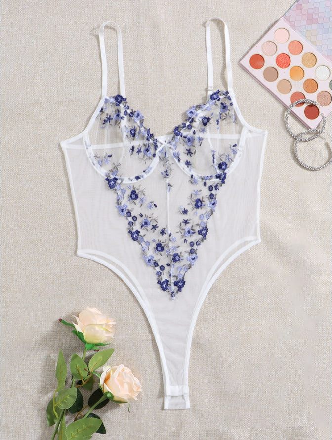 Julie | Embroidered Butterfly Bodysuit