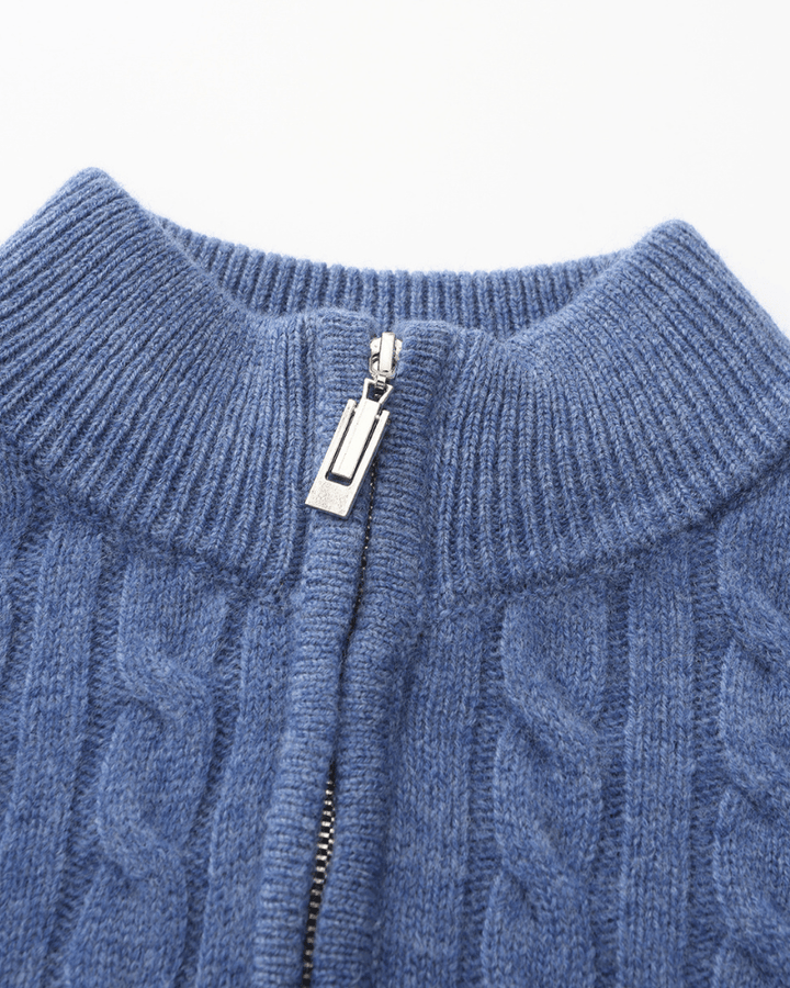 William - Cashmere Woven Half Zip Sweater