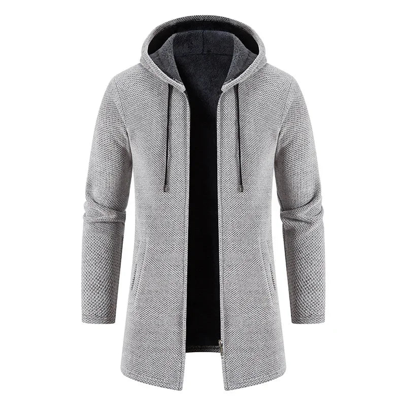 Moris - Mid-Length Fleece Jacket with Hood