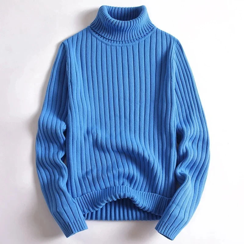 Andreas - Ribbed Knit Sweater with Turtleneck