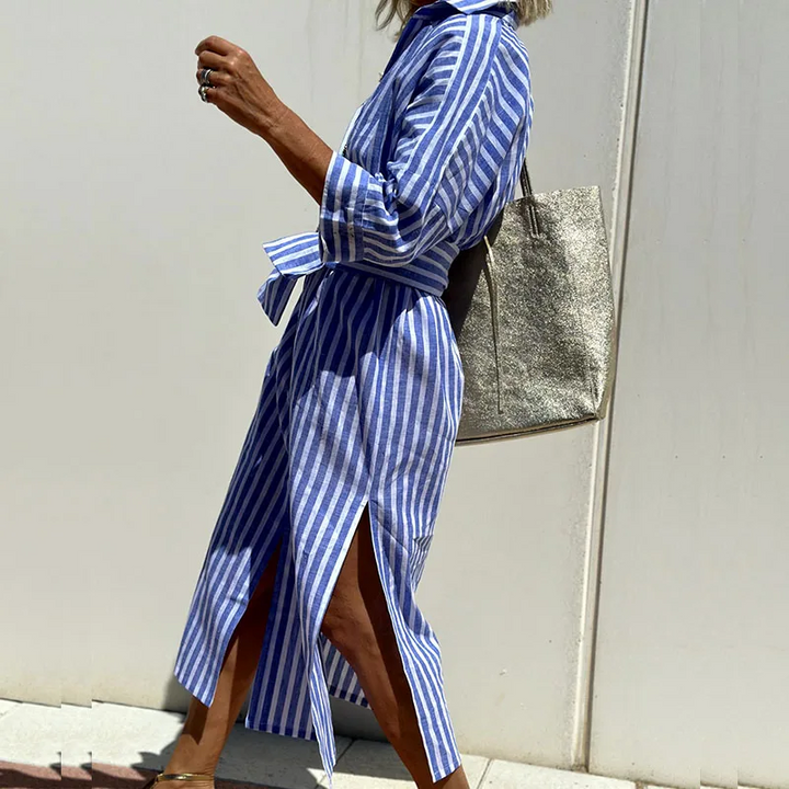 Sara | Striped Shirt Dress