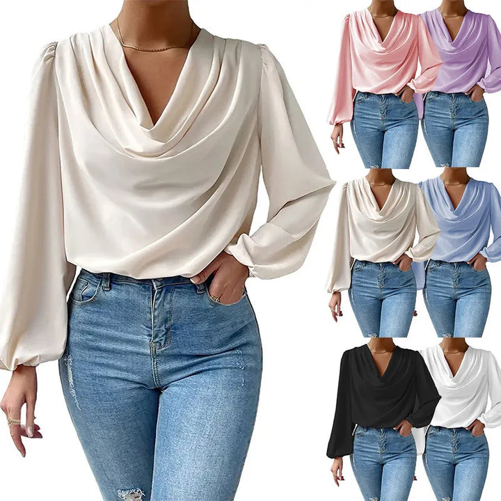 Madlaina – oversized chiffon top with long sleeves