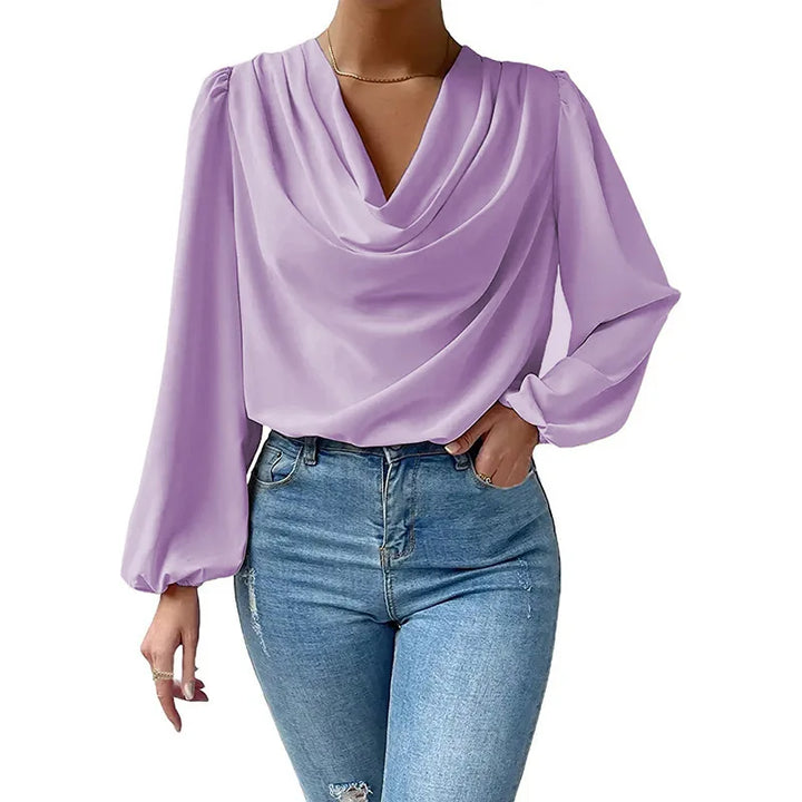 Madlaina – oversized chiffon top with long sleeves