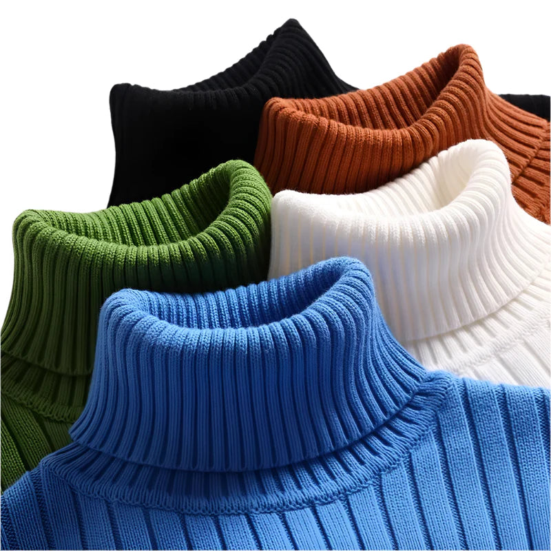 Andreas - Ribbed Knit Sweater with Turtleneck