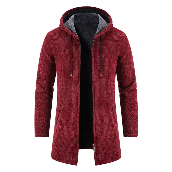 Moris - Mid-Length Fleece Jacket with Hood