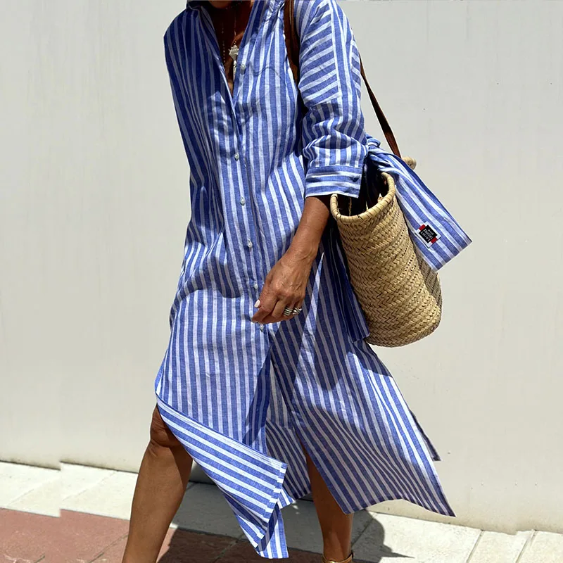 Sara | Striped Shirt Dress