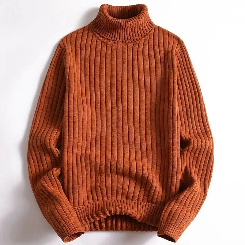 Andreas - Ribbed Knit Sweater with Turtleneck