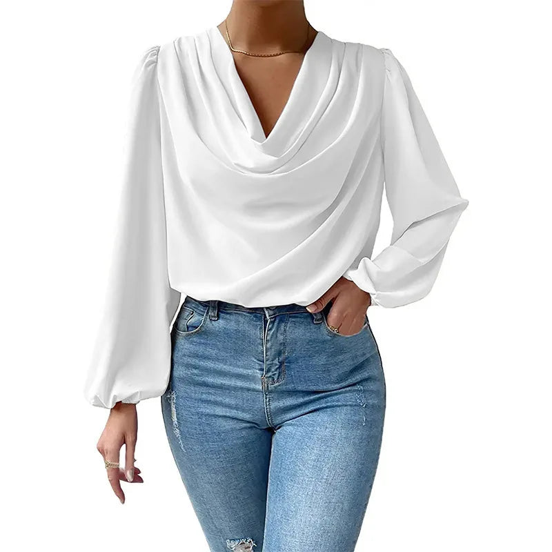 Madlaina – oversized chiffon top with long sleeves